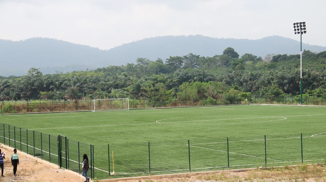 Construction of Astroturf with Floor Lights and 500-Capacity Seats at Dompoase