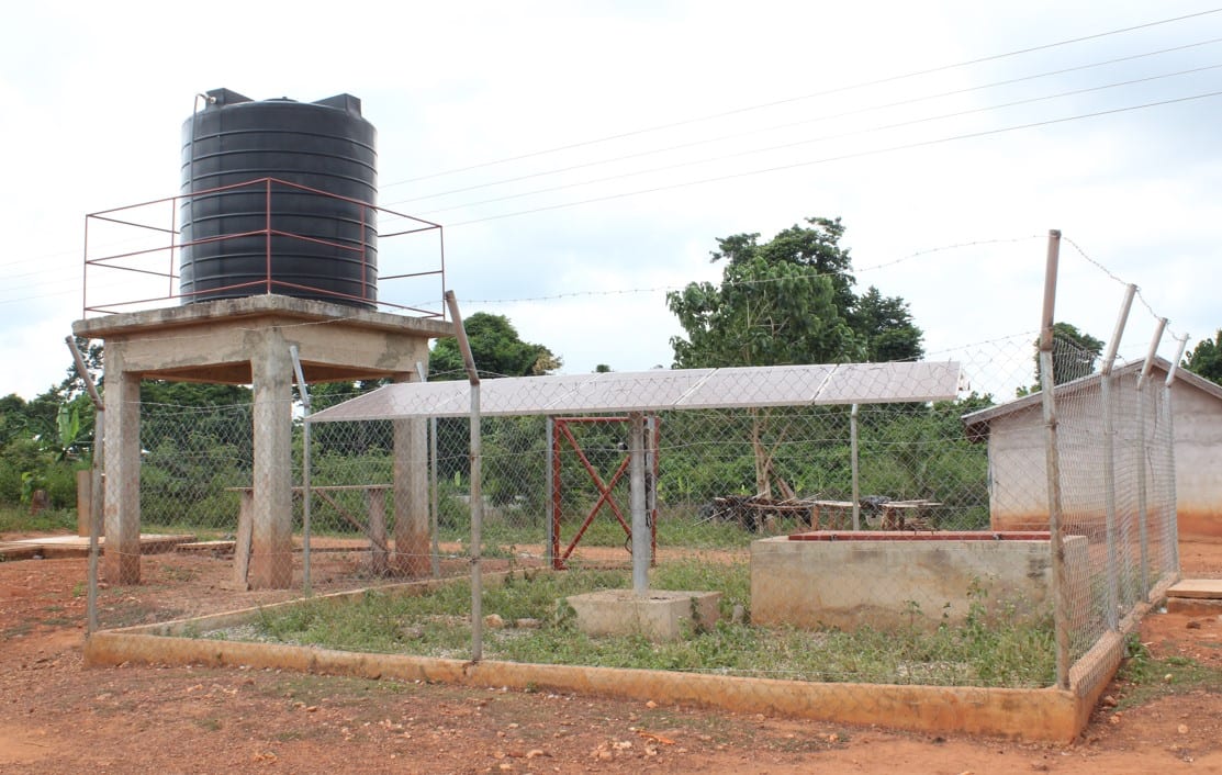 Construction of Mechanized borehole fitted with electric pump and overhead water tank at Densereso