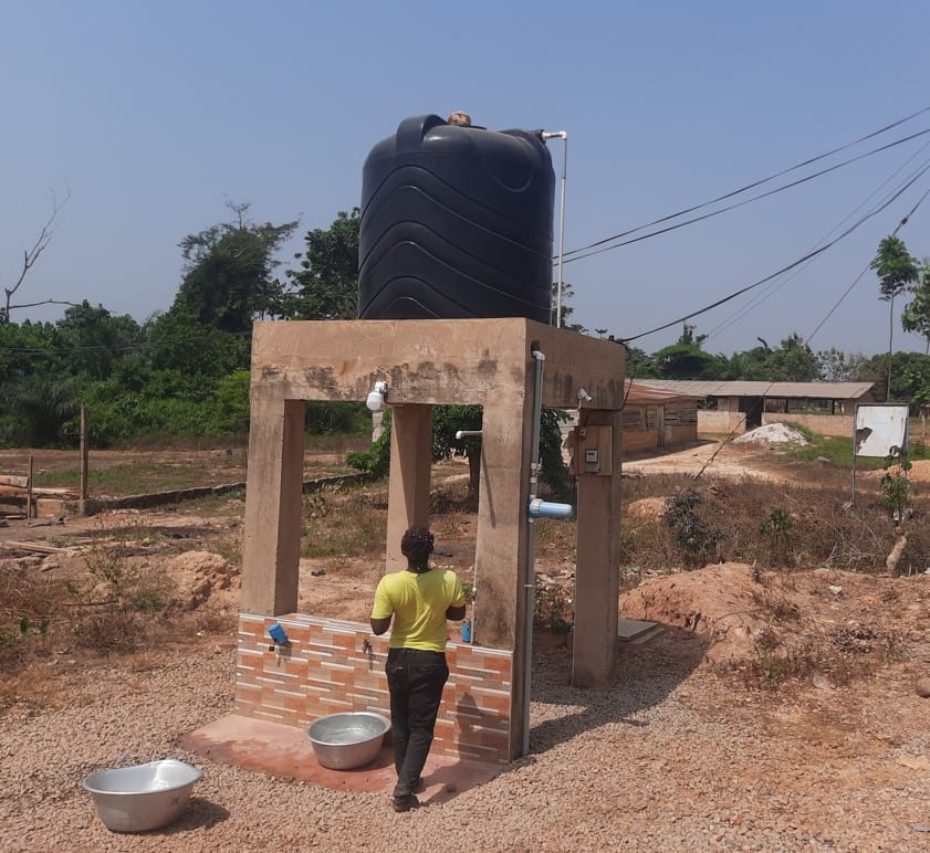 Construction of Mechanized borehole fitted with electric pump and overhead water tank at Nyakoma