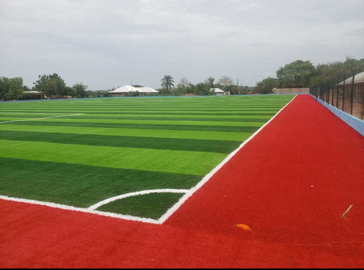 Construction of Astroturf at Senchi