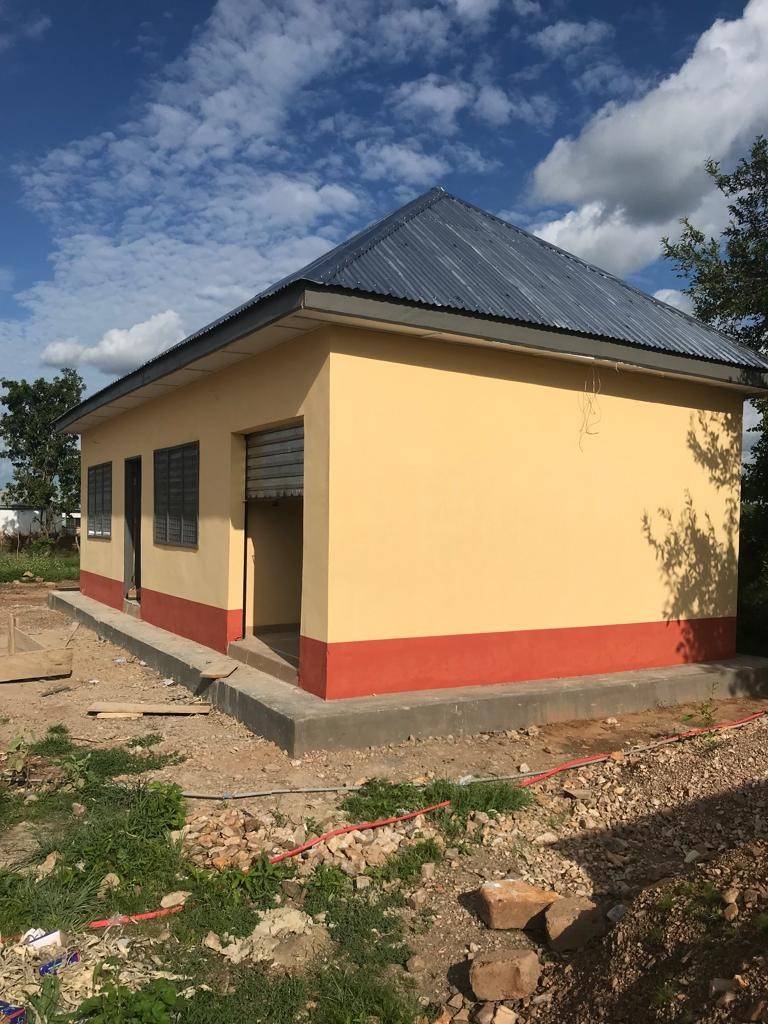 Construction of fire service station with bay at Issa