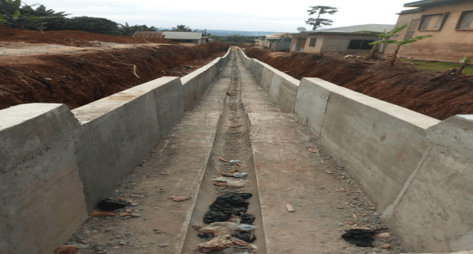 Construction of storm drains at Beposo