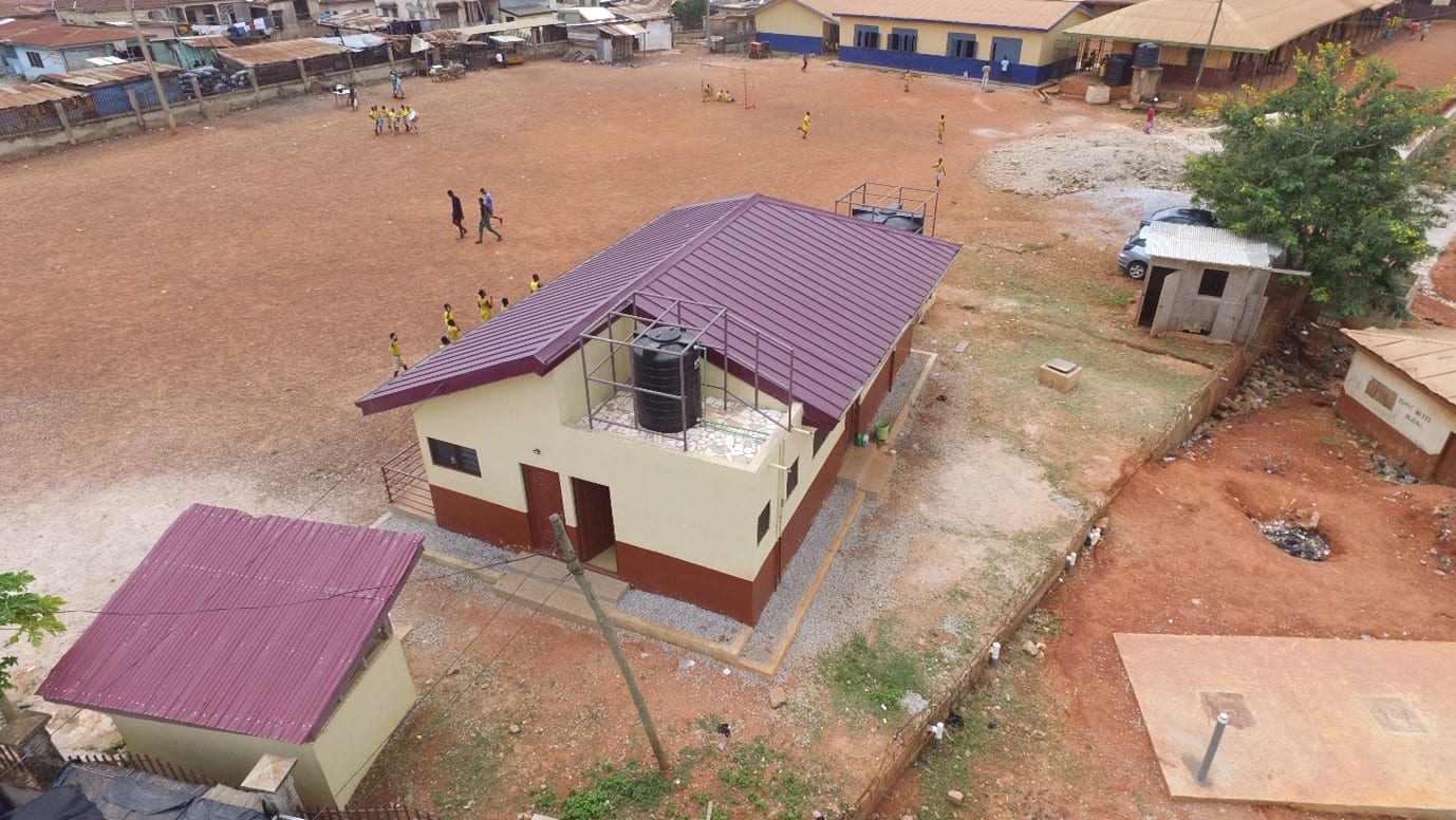 1 No. 10-seater toilet facility at Suame Methodist Primary School