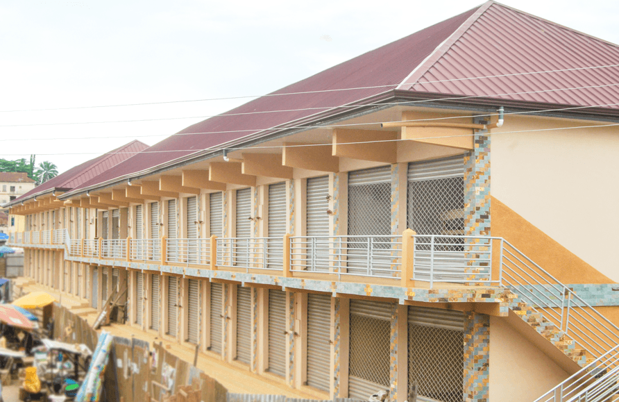 Construction of 1 No. two storey 92 Unit lockable stores at Asamankese Main Market